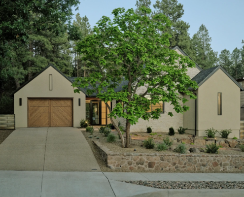 Modern Mountain Home Exterior and Native Landscape